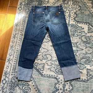 Joes jeans, size 28, cropped with full cuff. like new